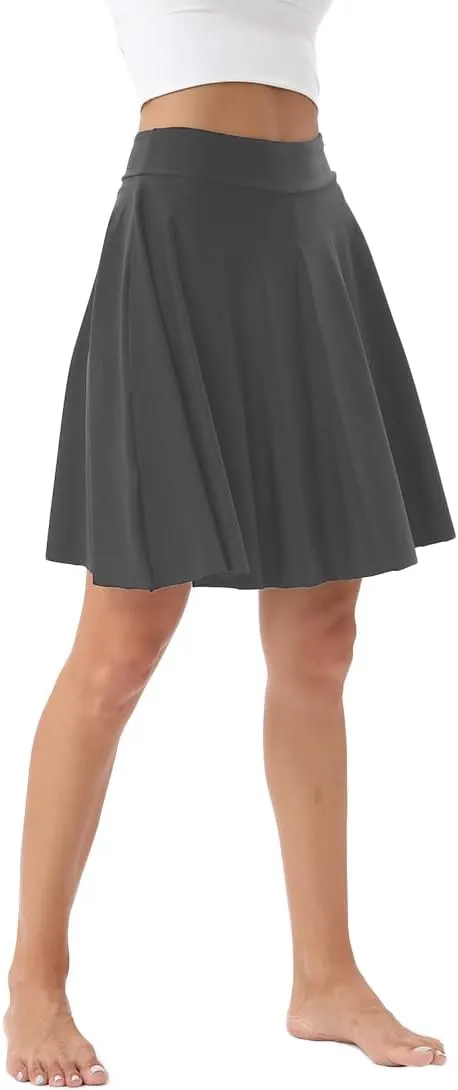 Micosuza Women's Swim Skorts High Waist Tummy Control Modest Swim Skirt with Shorts Swimsuit Bikini Bottoms