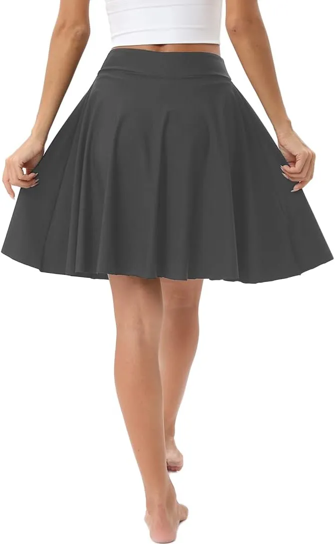 Micosuza Women's Swim Skorts High Waist Tummy Control Modest Swim Skirt with Shorts Swimsuit Bikini Bottoms