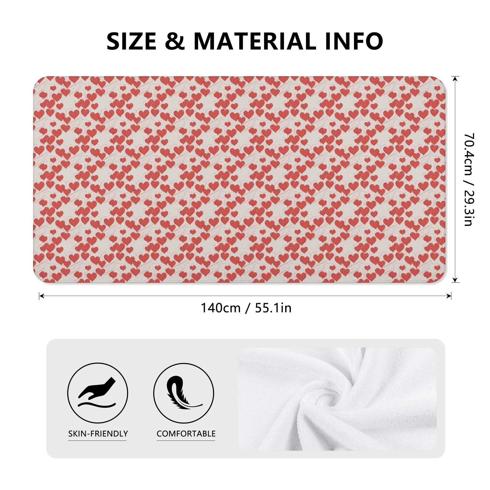 Minimal Hearts Bath Towel
