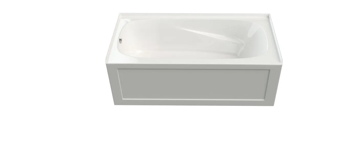 Mirolin Phoenix 60 in. W x 30 in. D x 20 in. H Skirted Bathtub Left Drain White *** PICKUP IN STORE ONLY ***