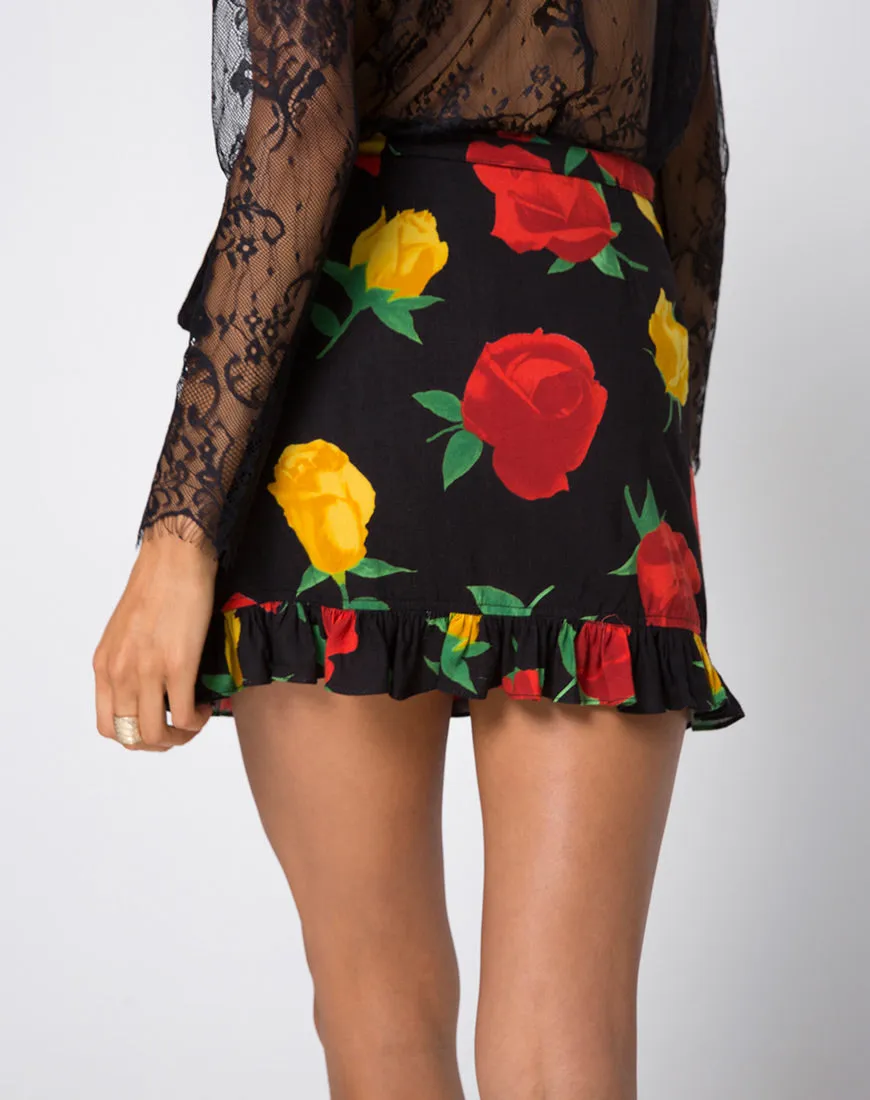 Miza Mini Skirt in Rose Romance