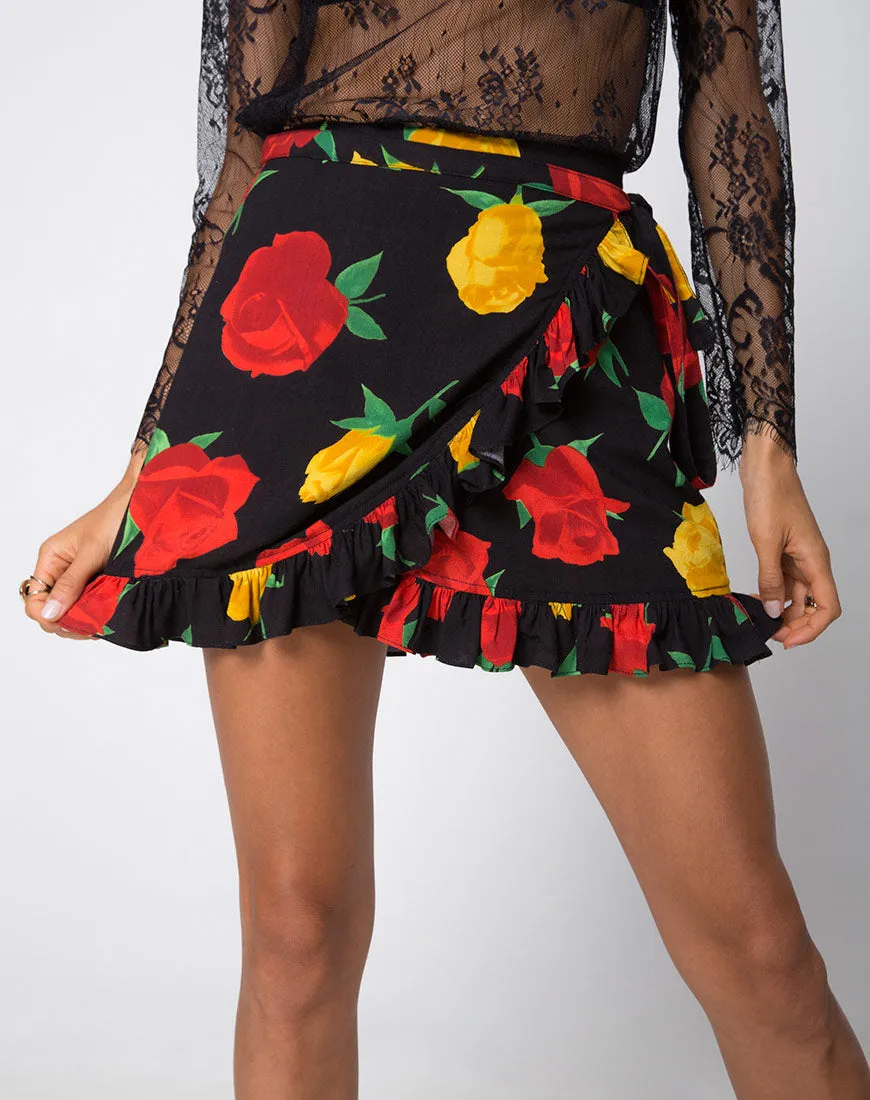 Miza Mini Skirt in Rose Romance