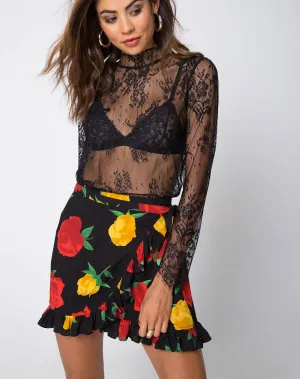 Miza Mini Skirt in Rose Romance