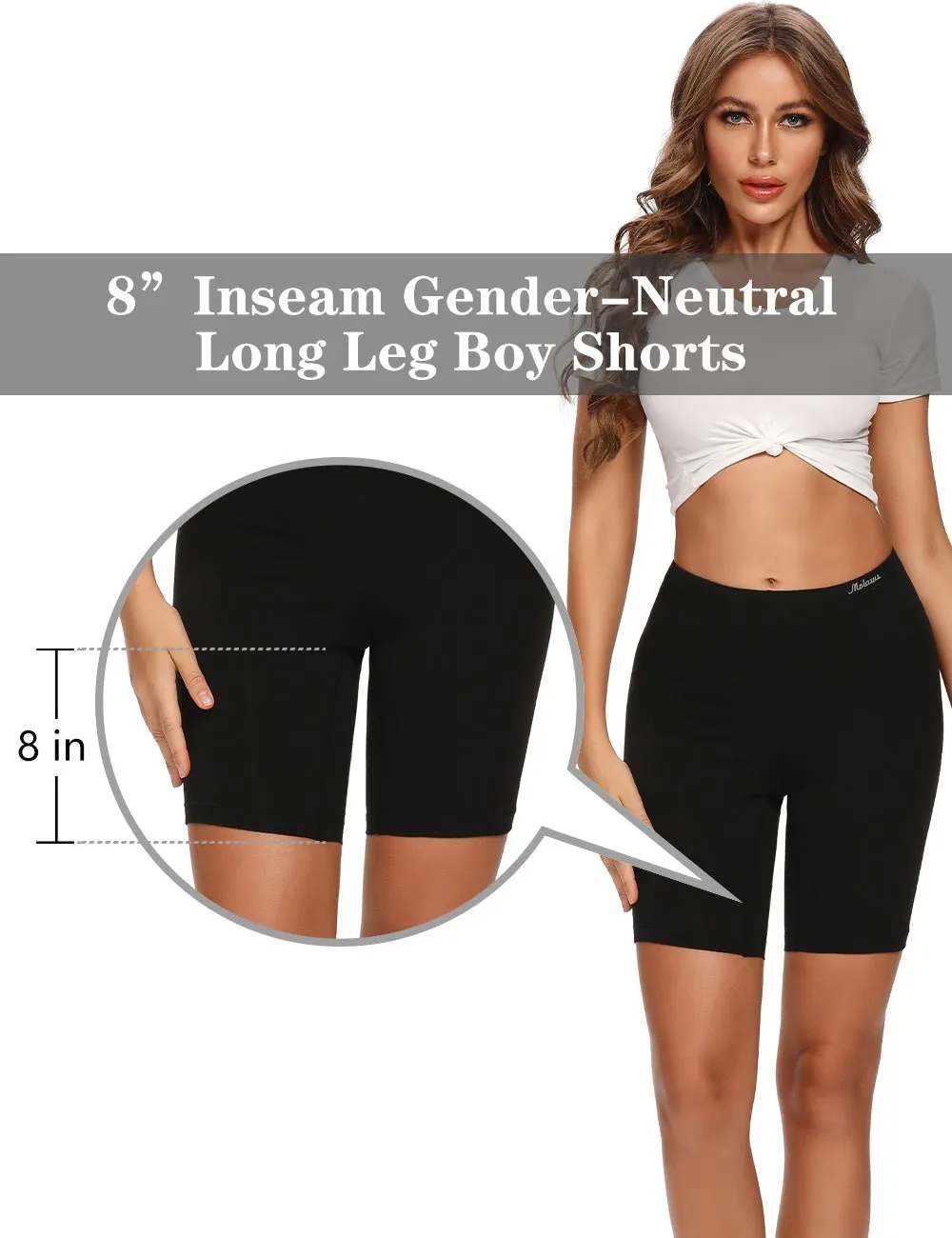 Molasus Womens Anti Chafing Cotton Boy Shorts Underwear(Regular & Plus Size)