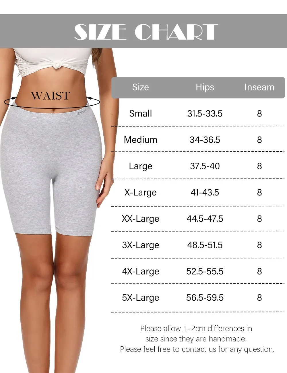 Molasus Womens Anti Chafing Cotton Boy Shorts Underwear(Regular & Plus Size)