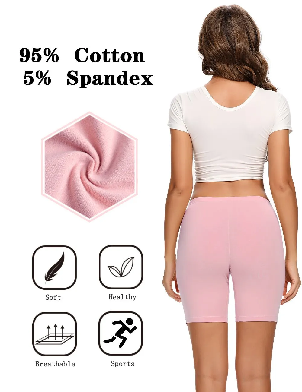 Molasus Womens Anti Chafing Cotton Boy Shorts Underwear(Regular & Plus Size)
