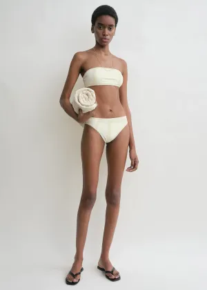Monogram strapless bikini top ecru/straw