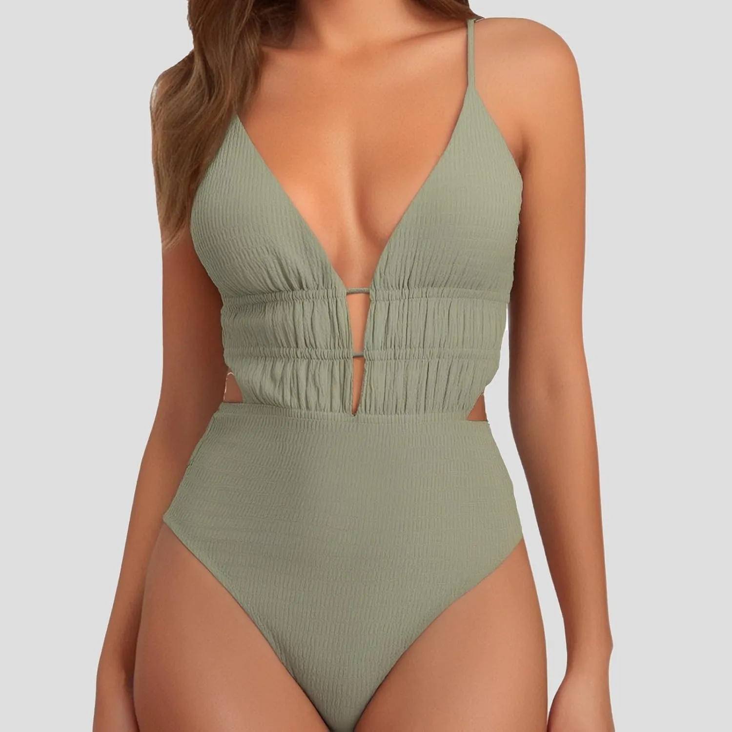 Monokini Swimsuit Women One Piece High Cut Tummy Control Sexy Bathing Suit Slimming Backless Cheeky Swim Suit Swimwear