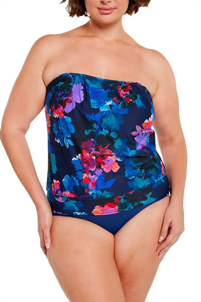 Montego Flouncy Bandeau Tankini Top