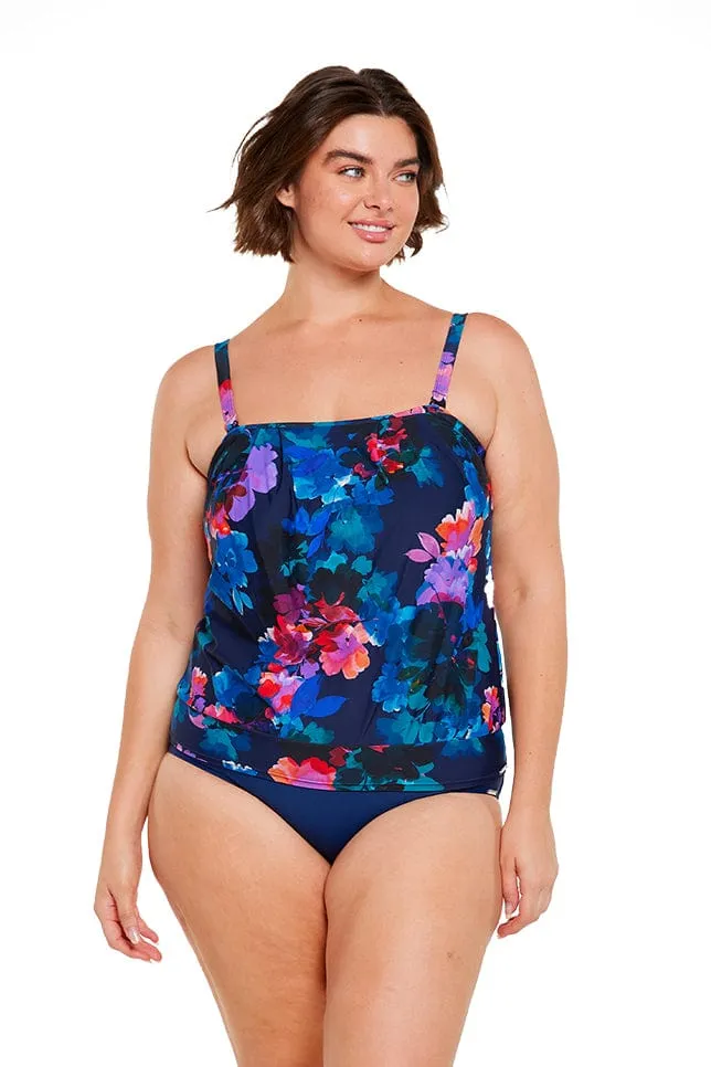 Montego Flouncy Bandeau Tankini Top