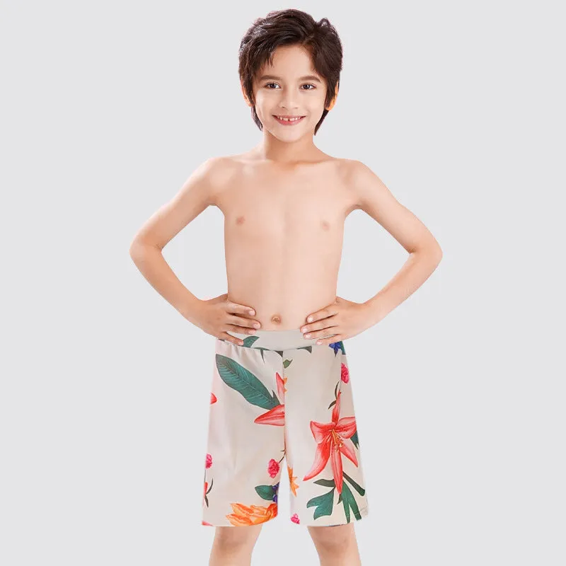 Mother-Daughter Red Flower Print Matching One-Piece Swimsuit with Skirt Set
