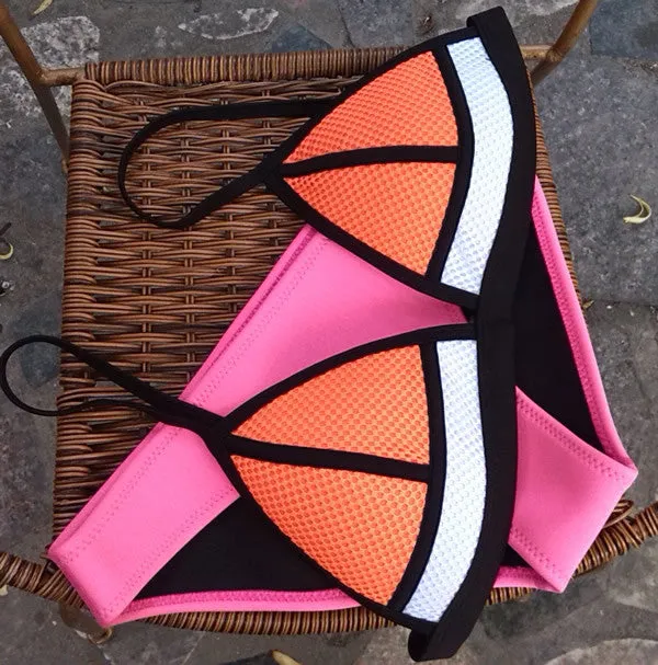 Newest Women Neoprene Bikini Set Push Up Swimwear Padded e Swimsuit Bathing Suit
