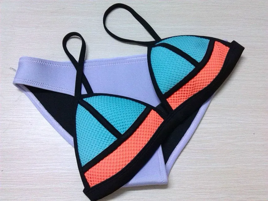 Newest Women Neoprene Bikini Set Push Up Swimwear Padded e Swimsuit Bathing Suit