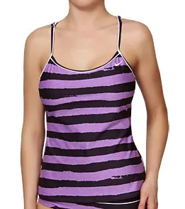 NIKE Distressed Stripe Tankini Top