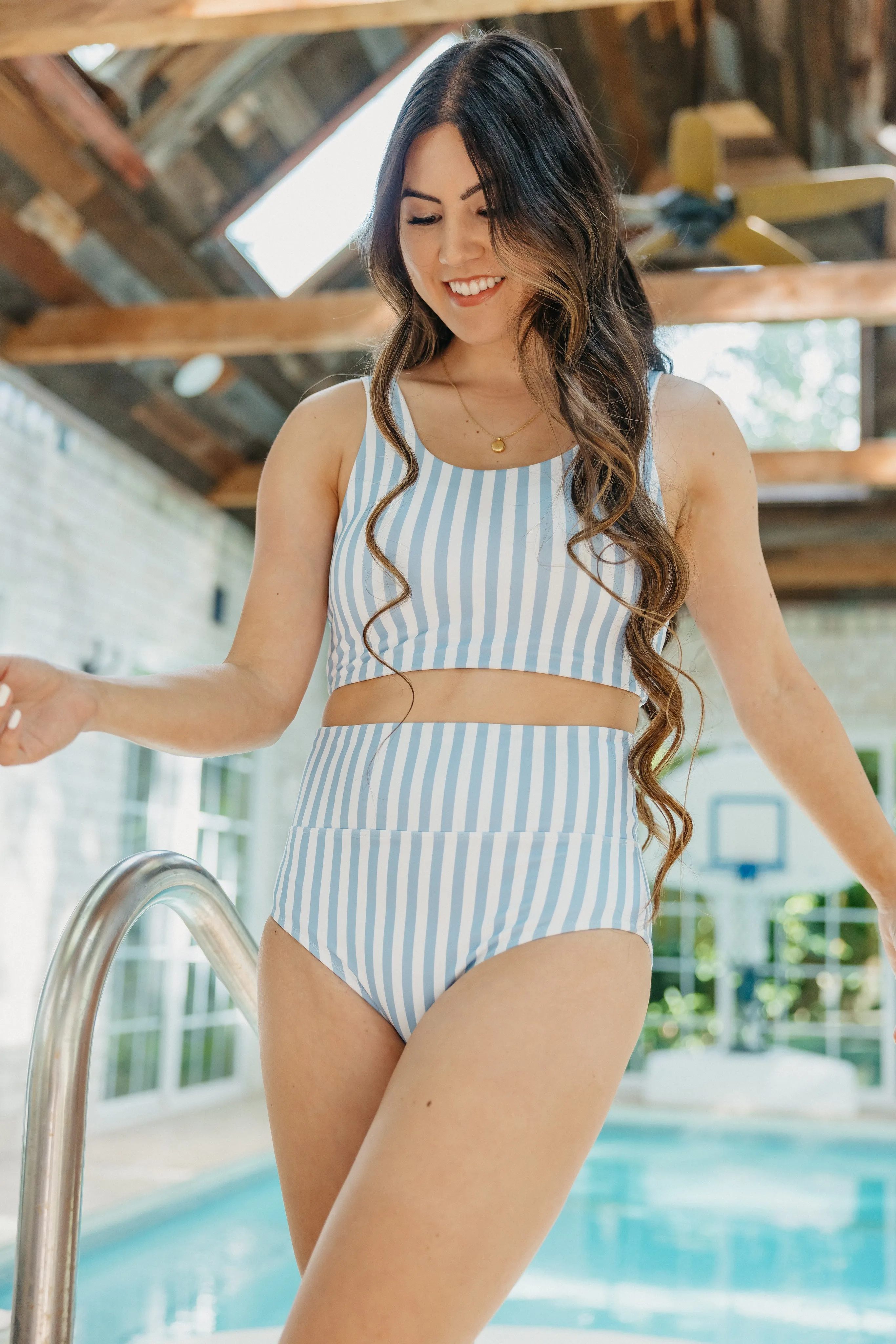 Oasis Bikini Top - Blue Stripe
