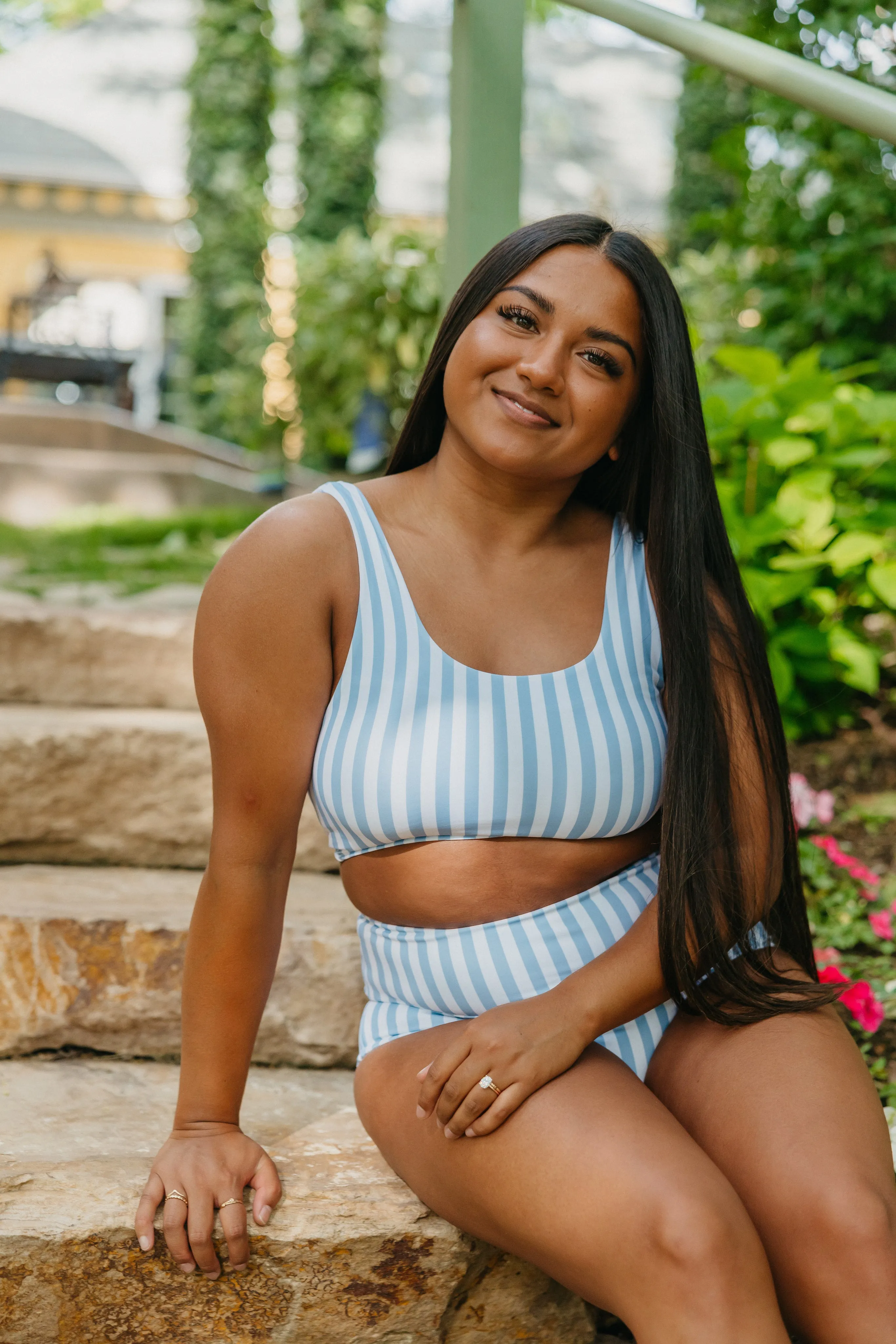 Oasis Bikini Top - Blue Stripe