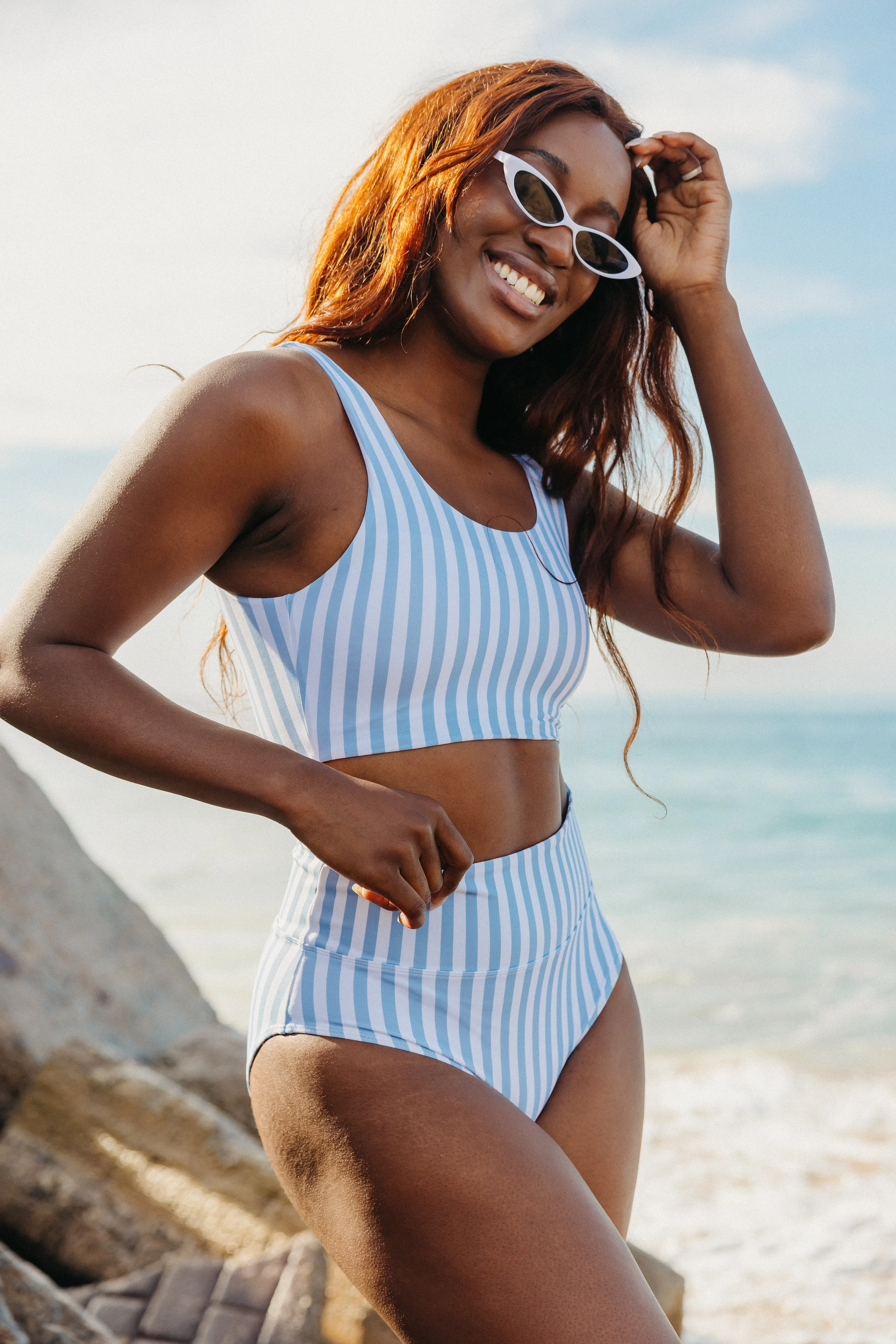 Oasis Bikini Top - Blue Stripe