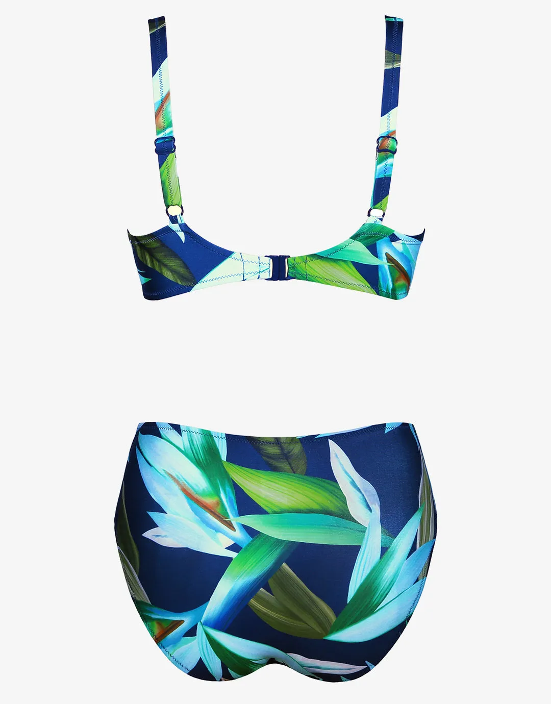 Ocean Bloom Underwired Bikini Set - Navy Aqua