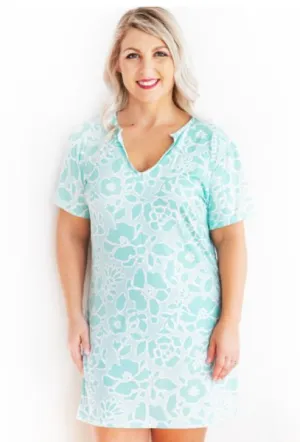 Ocean Breeze Short Sleeve Cover Up Dress