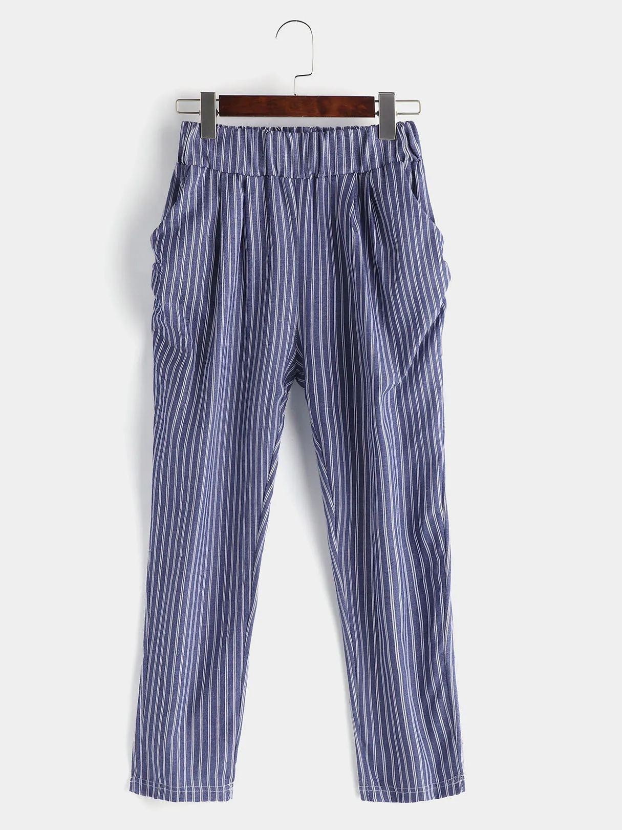OEM ODM Plus Size Striped Pockets Cropped Pants