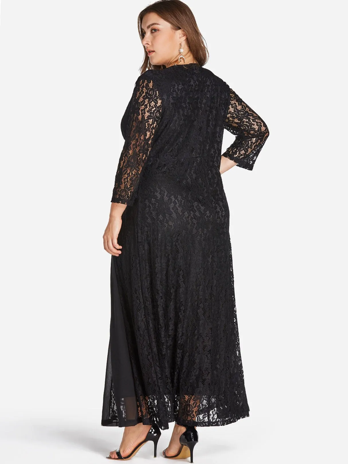 OEM ODM V-Neck Wrap Long Sleeve Plus Size Dress