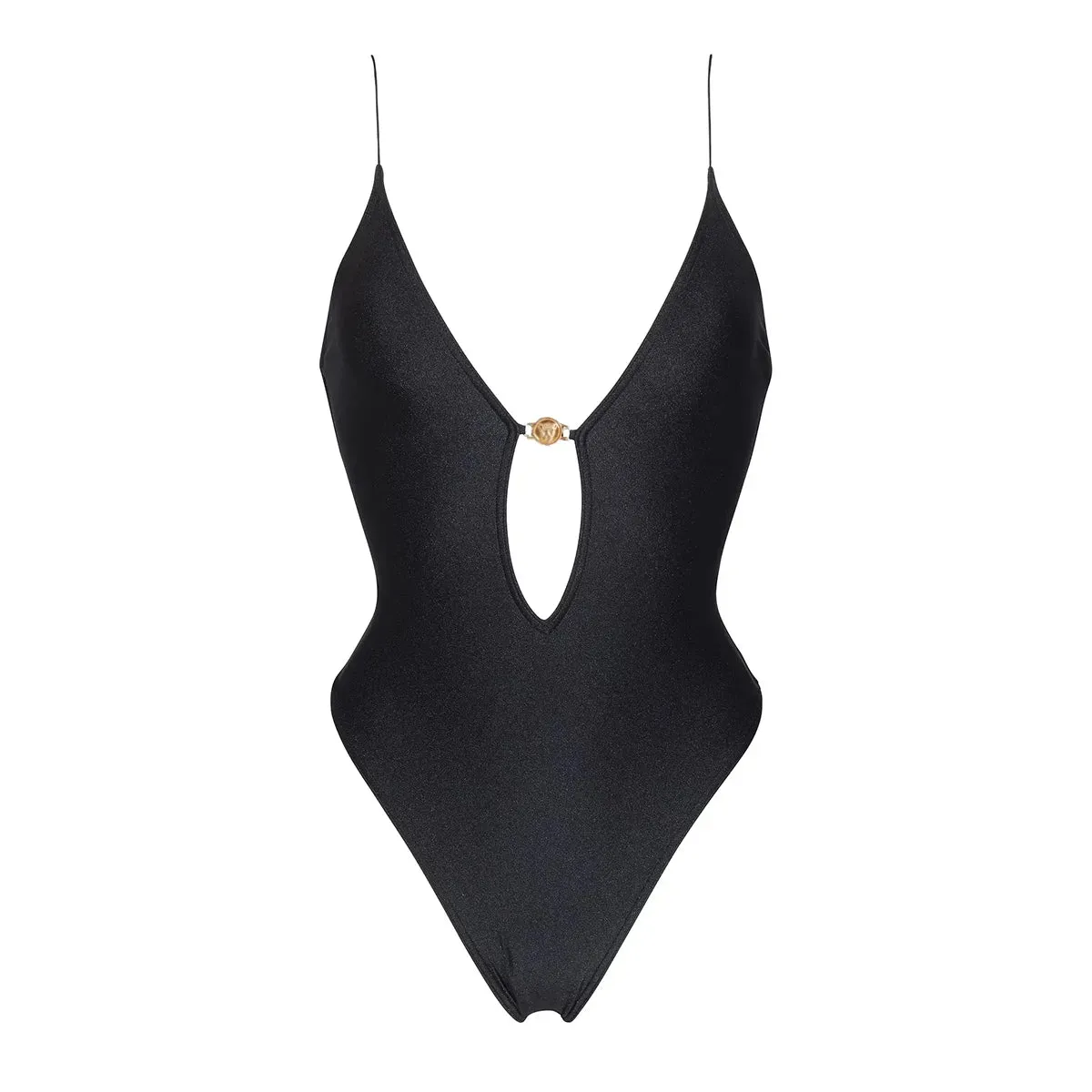 One Piece Beachwear String Black Bathing Suit