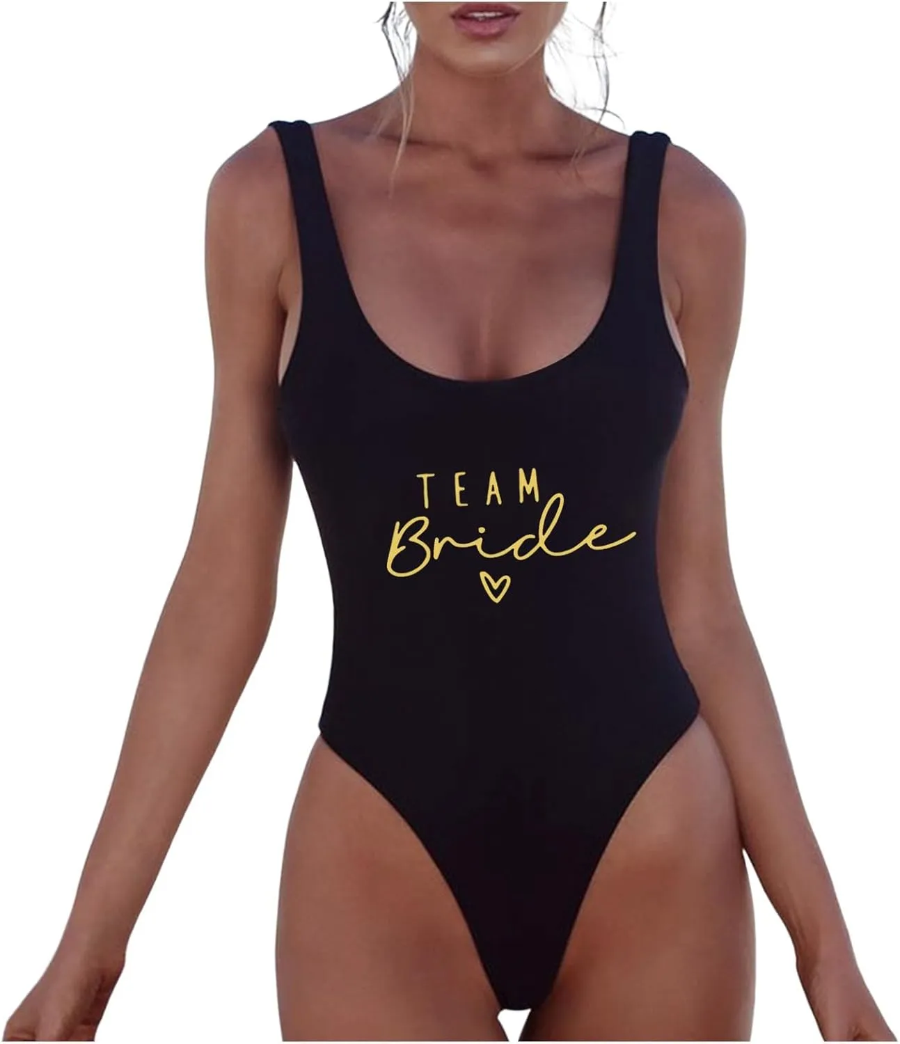 One Piece Bride Swimsuit Women Tummy Control Sexy High Cut Bathing Suit Backless Slimming Swim Suit Ribbed Swimwear