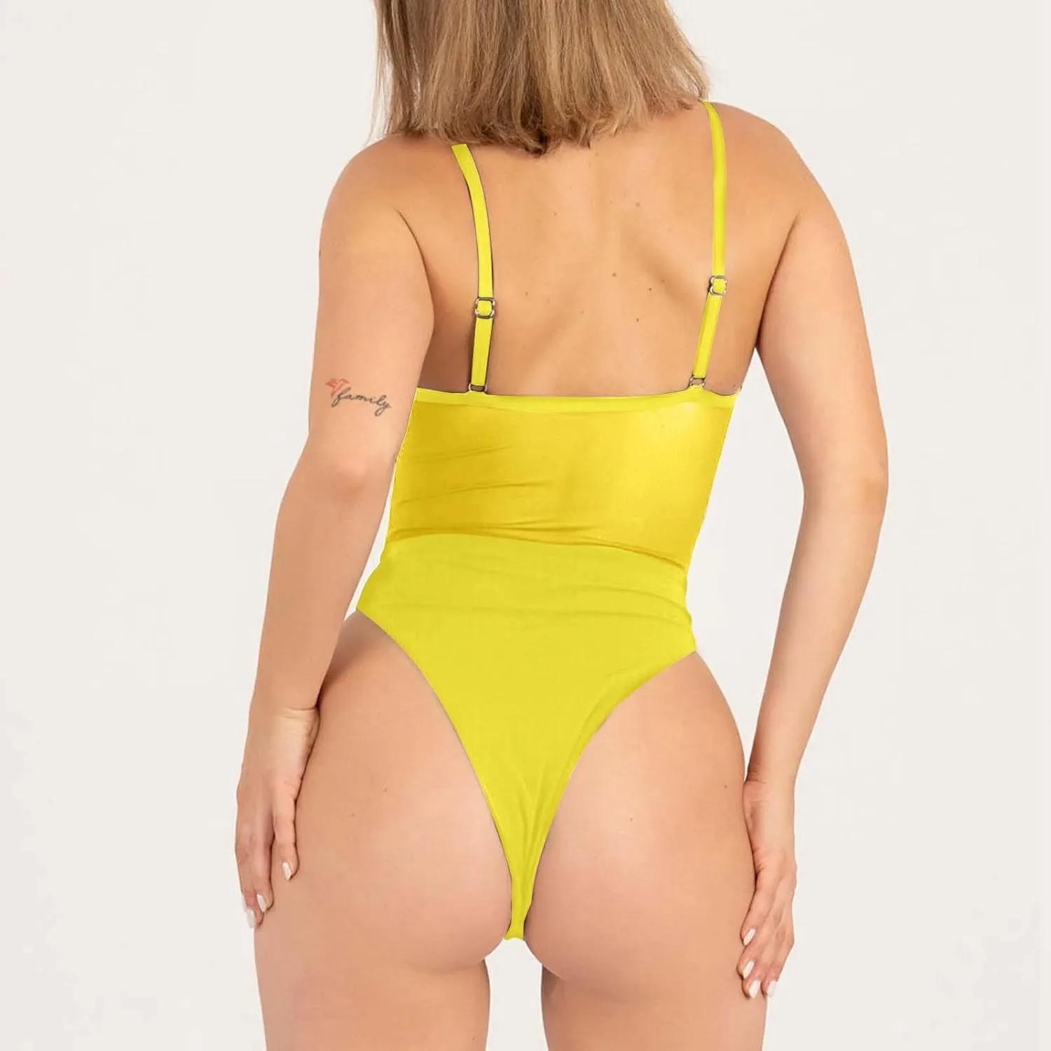 One Piece Mesh Swimsuit for Women High Cut Tummy Control Sexy Bathing Suits Swimwear Backless Slimming Swim Suits