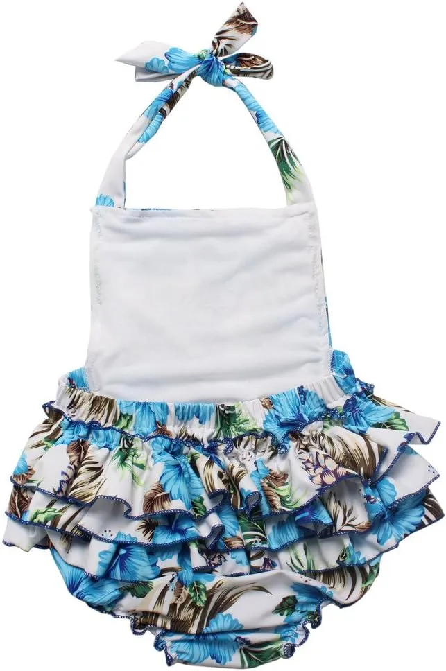 One Piece Redbub Floral Ruffles Rompers Bathing Suits Dress with Headband