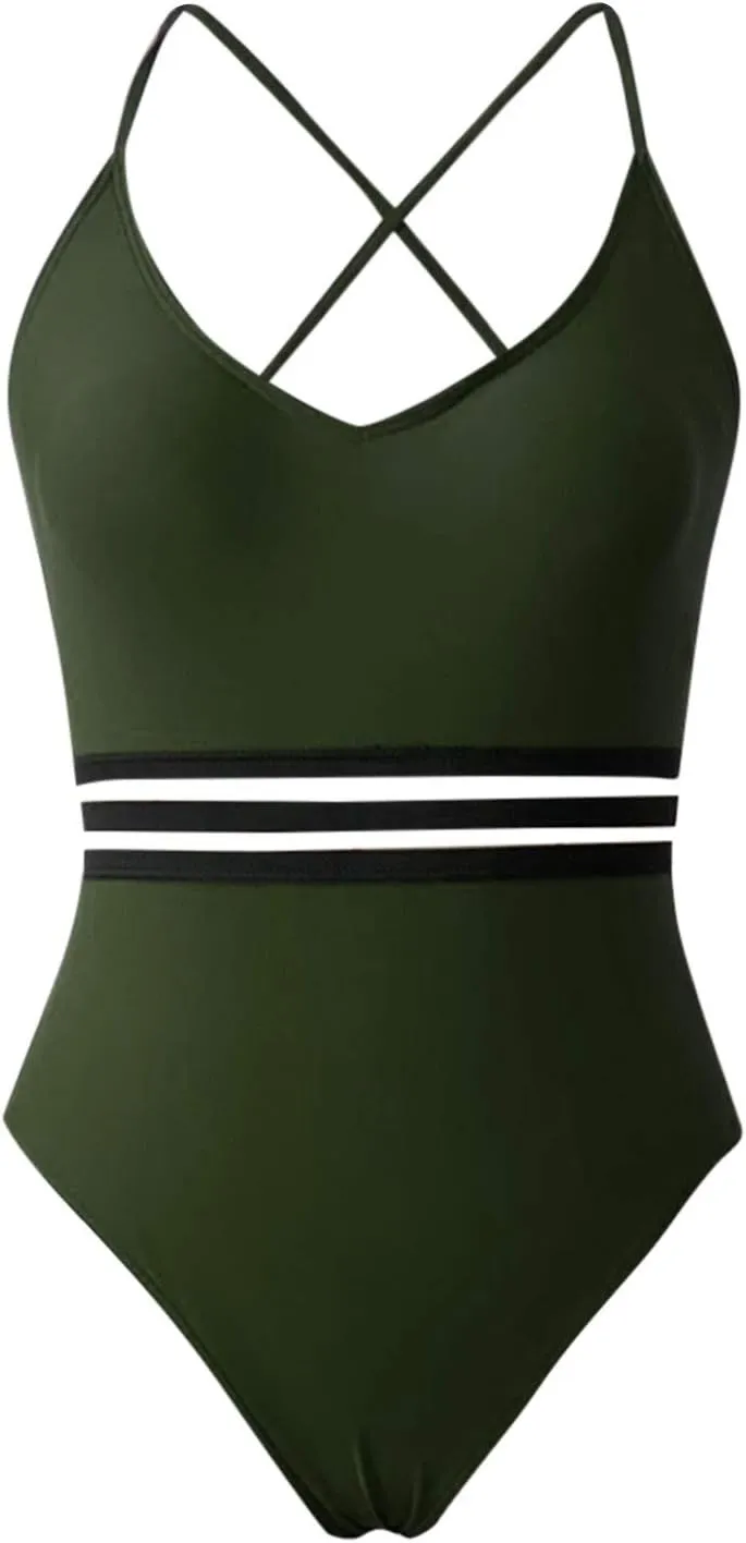One Piece Swimsuits for Women Sexy Mesh Halter Push Up Bathing Suit Summer Beach Swimwear Beachwear Bikini Set