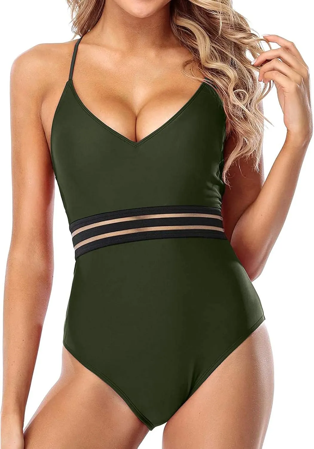 One Piece Swimsuits for Women Sexy Mesh Halter Push Up Bathing Suit Summer Beach Swimwear Beachwear Bikini Set