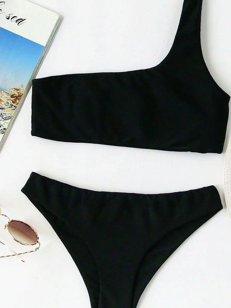 One Shoulder Bikini Set