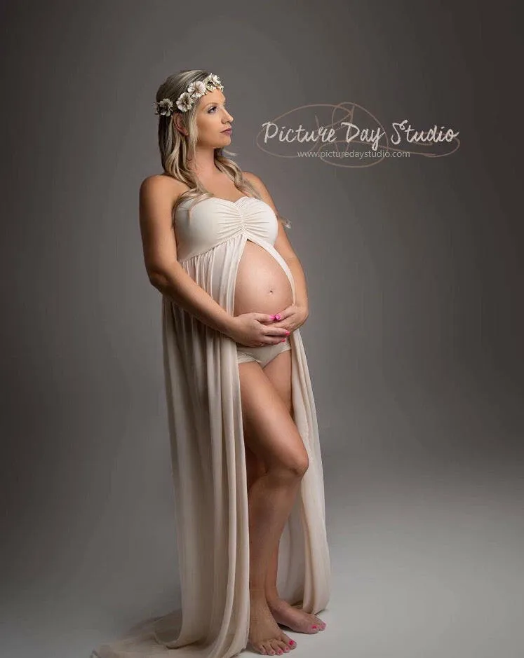 Open Belly Maternity Gown with Shorts