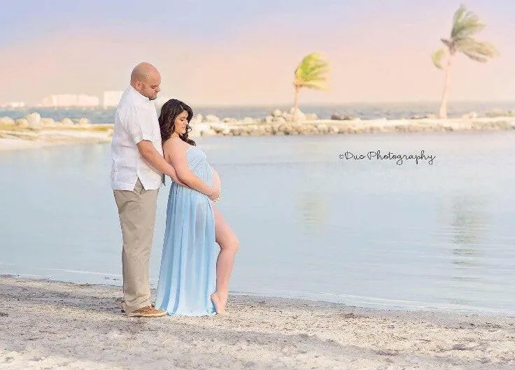 Open Belly Maternity Gown with Shorts