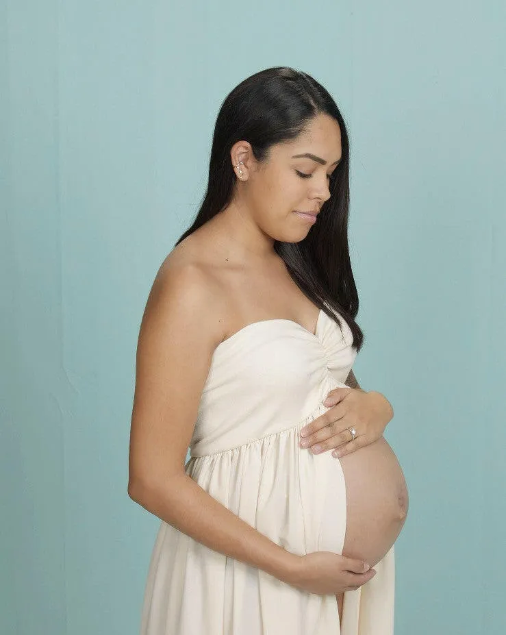 Open Belly Maternity Gown with Shorts