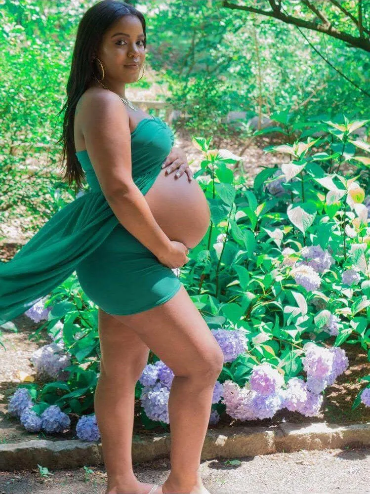 Open Belly Maternity Gown with Shorts