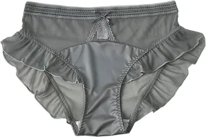 Oplxuo Women's Seamless Panty High Waist No Show Invisible Ruffle Ice Silk Stretch Soft Underwears Bikini Underwear Hipster