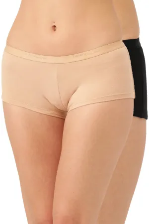 Organic Cotton Antimicrobial BoyShorts (Pack Of 2)-ISP038-Black_Skin-