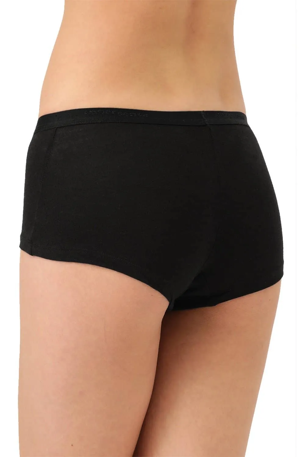Organic Cotton Antimicrobial BoyShorts (Pack Of 2)-ISP038-Black_Skin-