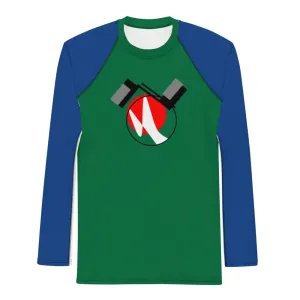 Origen Destination |On-Arrival Point of Origen Symbol-inspired Men's Green/Blue Rash Guard