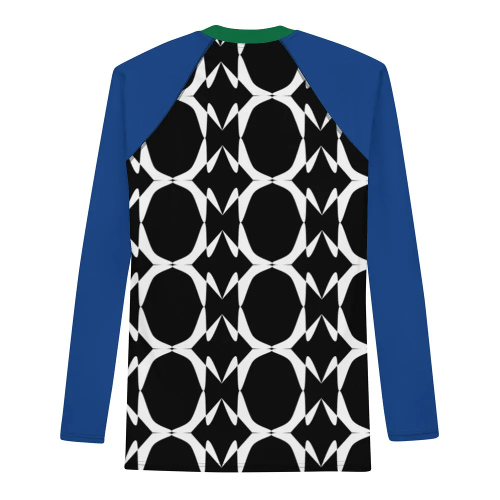 Origen Destination |On-Arrival Point of Origen Symbol-inspired Men's Green/Blue Rash Guard