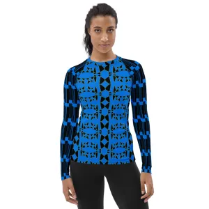 Origen Destination |On-Arrival Point of Origen Women's Blue/Black Symbol-inspired Rash Guard