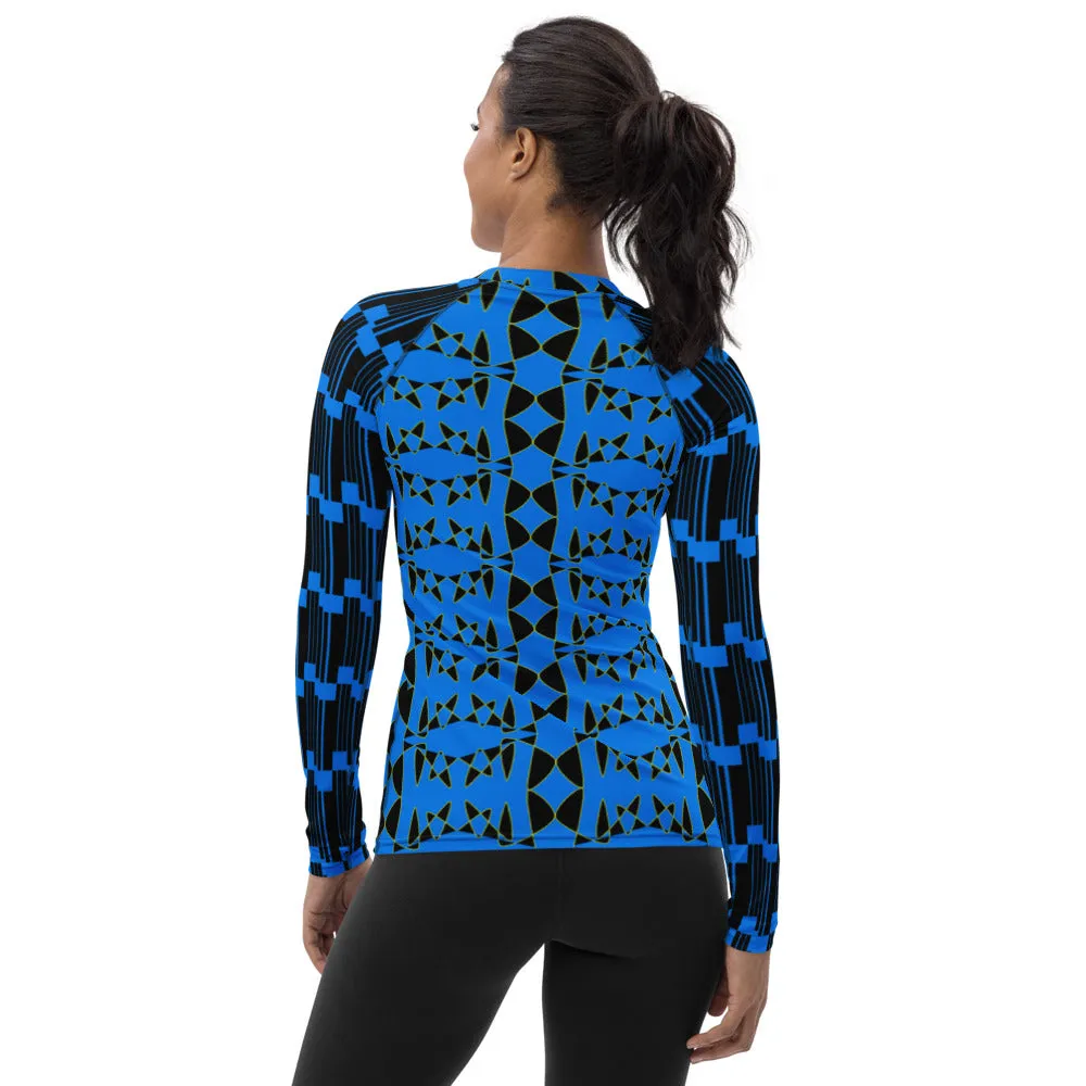 Origen Destination |On-Arrival Point of Origen Women's Blue/Black Symbol-inspired Rash Guard