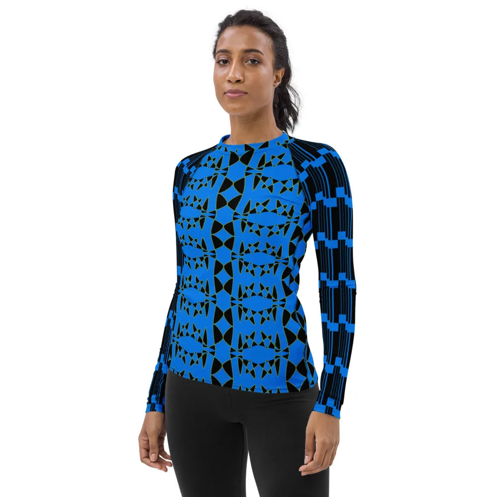 Origen Destination |On-Arrival Point of Origen Women's Blue/Black Symbol-inspired Rash Guard