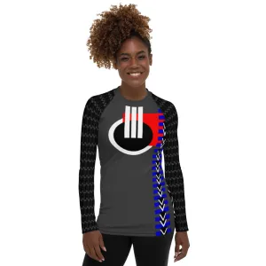 Origen Destination |On-Arrival Point of Origen Women's Gray Symbol-inspired Rash Guard