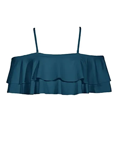 Padded Bras Bikini Top Off Shoulder Style-Teal