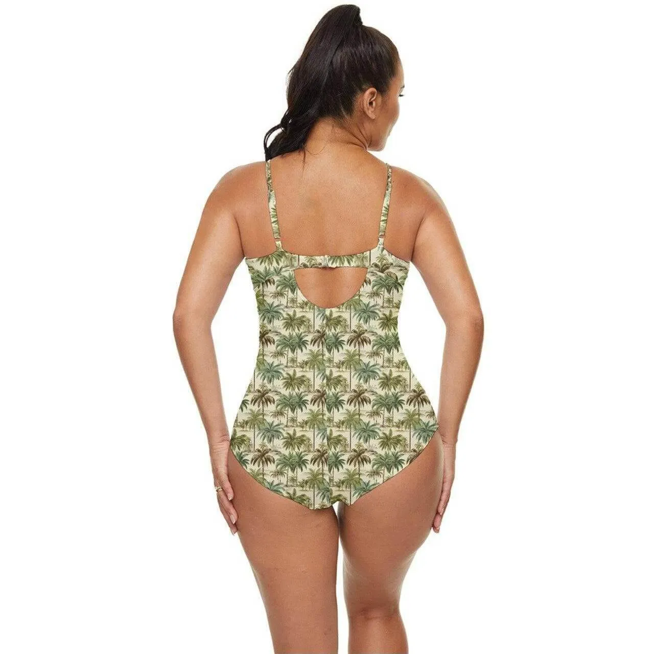Palm Haven Retro Full Coverage Swimsuit