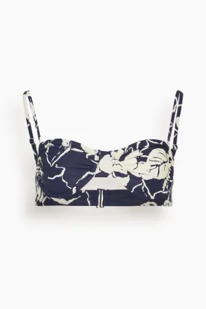 Paloma Bikini Top in Maritime Blue/Cream Multi