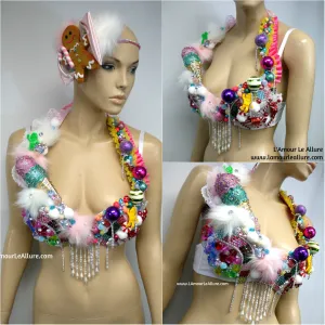 Pastel Candyland Board Game Bra and Crown