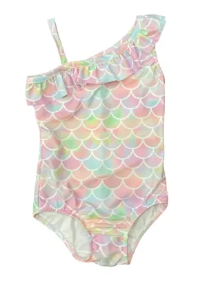 Pastel Scales One Shoulder Swimsuit